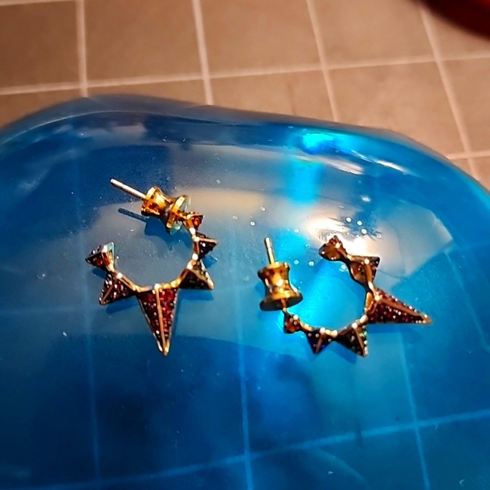 MM Baby Gabriella Rainbow Spiked Hoops